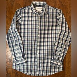 Mizzen + Main leeward collection mens plaid collard trim fit shirt size X-Large